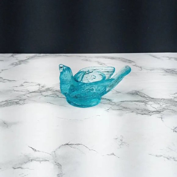 Degenhart Glass Bird & Berry Trinket Paperweight Open Salt Vtg - Picture 9 of 10